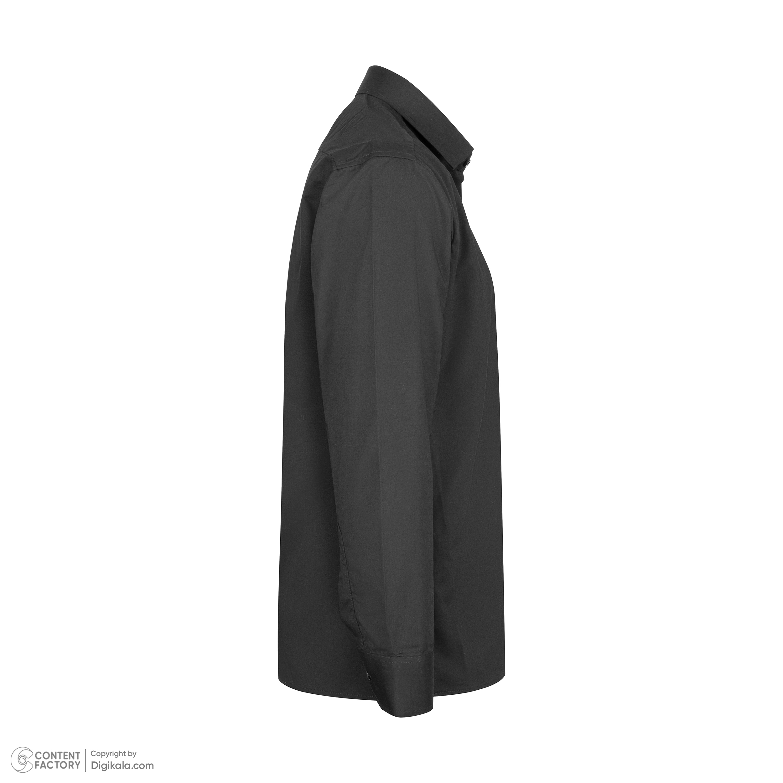 پیراهن آستین بلند مردانه مدل مشکی ساده کد PB0003