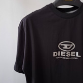 تیشرت مشکی پارچه پنبه قواره باکسی مدل DIESEL کد TSH0018