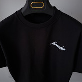 تیشرت مشکی پارچه دورس 2 نخ قواره باکسی مدل moncler کد TSH0019
