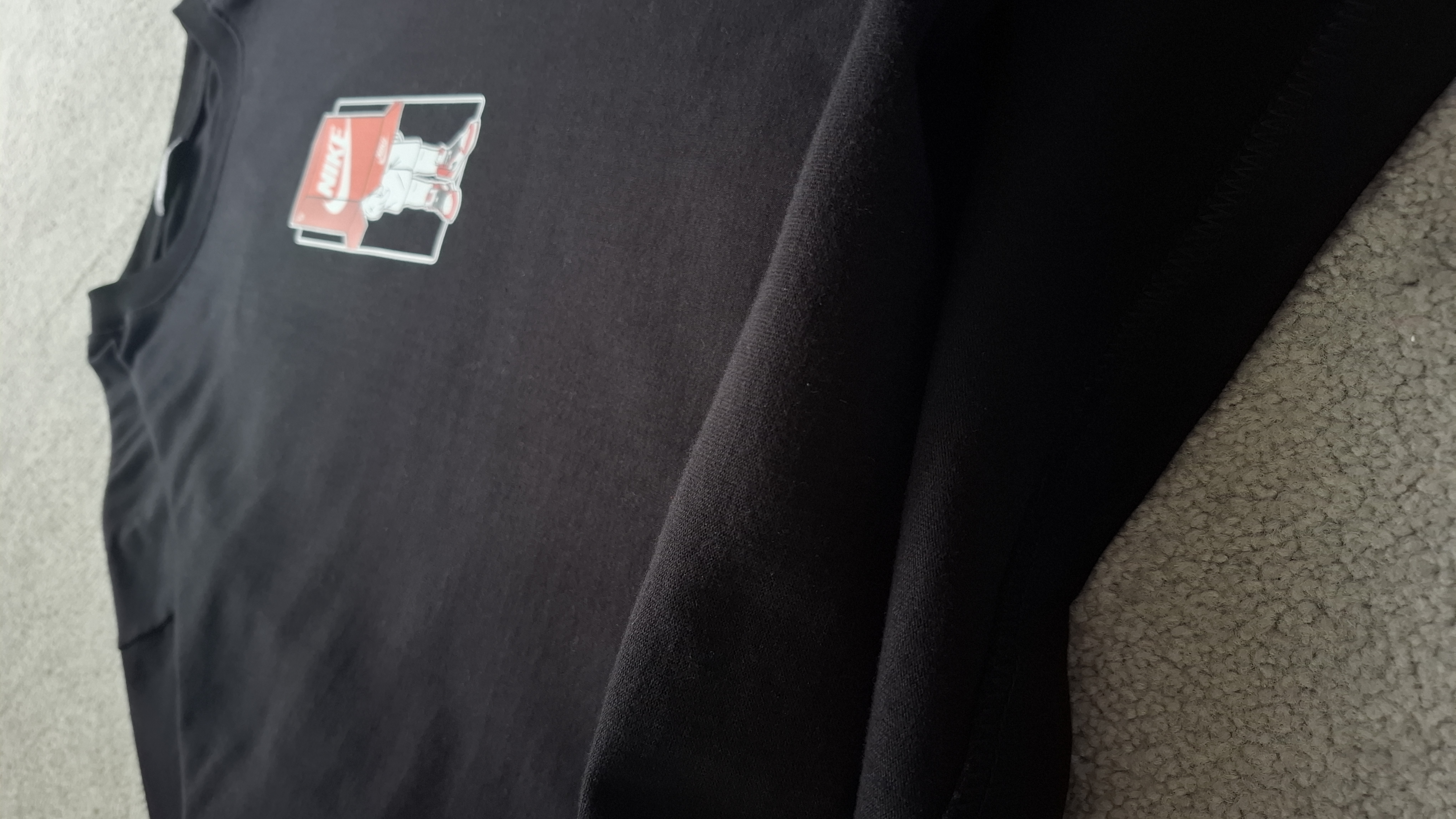 تیشرت مشکی پارچه ماکان قواره باکسی مدل NIKE کد TSH00۲4