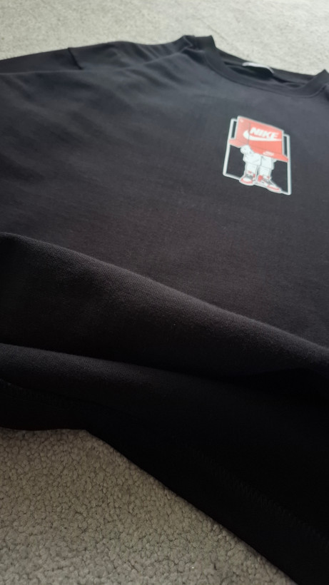 تیشرت مشکی پارچه ماکان قواره باکسی مدل NIKE کد TSH00۲4
