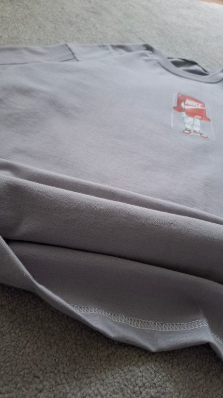تیشرت طوسی پارچه ماکان قواره باکسی مدل NIKE کد TSH00۲4