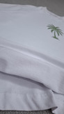 تیشرت سفید پارچه دورس دو نخ قواره باکسی مدل نخل کد TSH003۷
